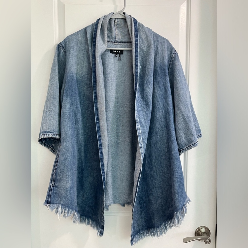 DKNY Denim Open Front Jacket